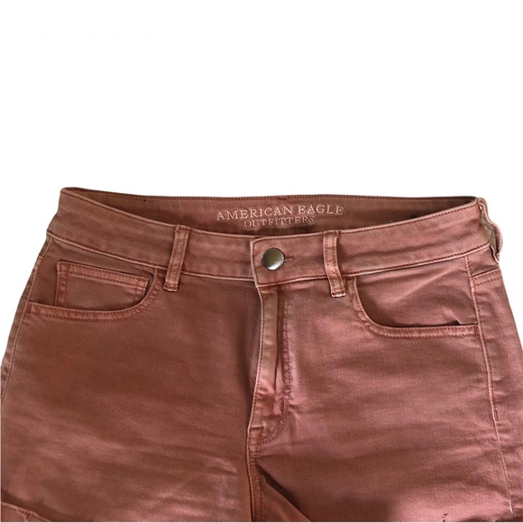 BOGO American Eagle light pink mauve dusty rose denim hi rise shortie shorts - Picture 3 of 8